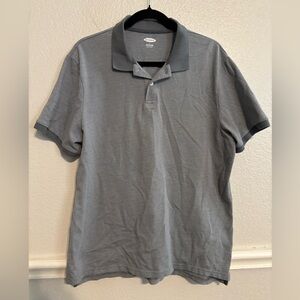 Old Navy Men’s gray and white Built-In Flex polo shirt size L